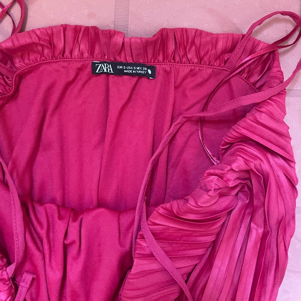 Zara pink flowy dress